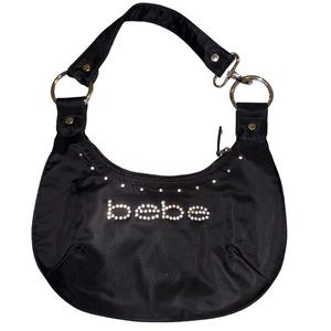 BEBE Black Nylon Shoulder Bag Y2K VINTAGE